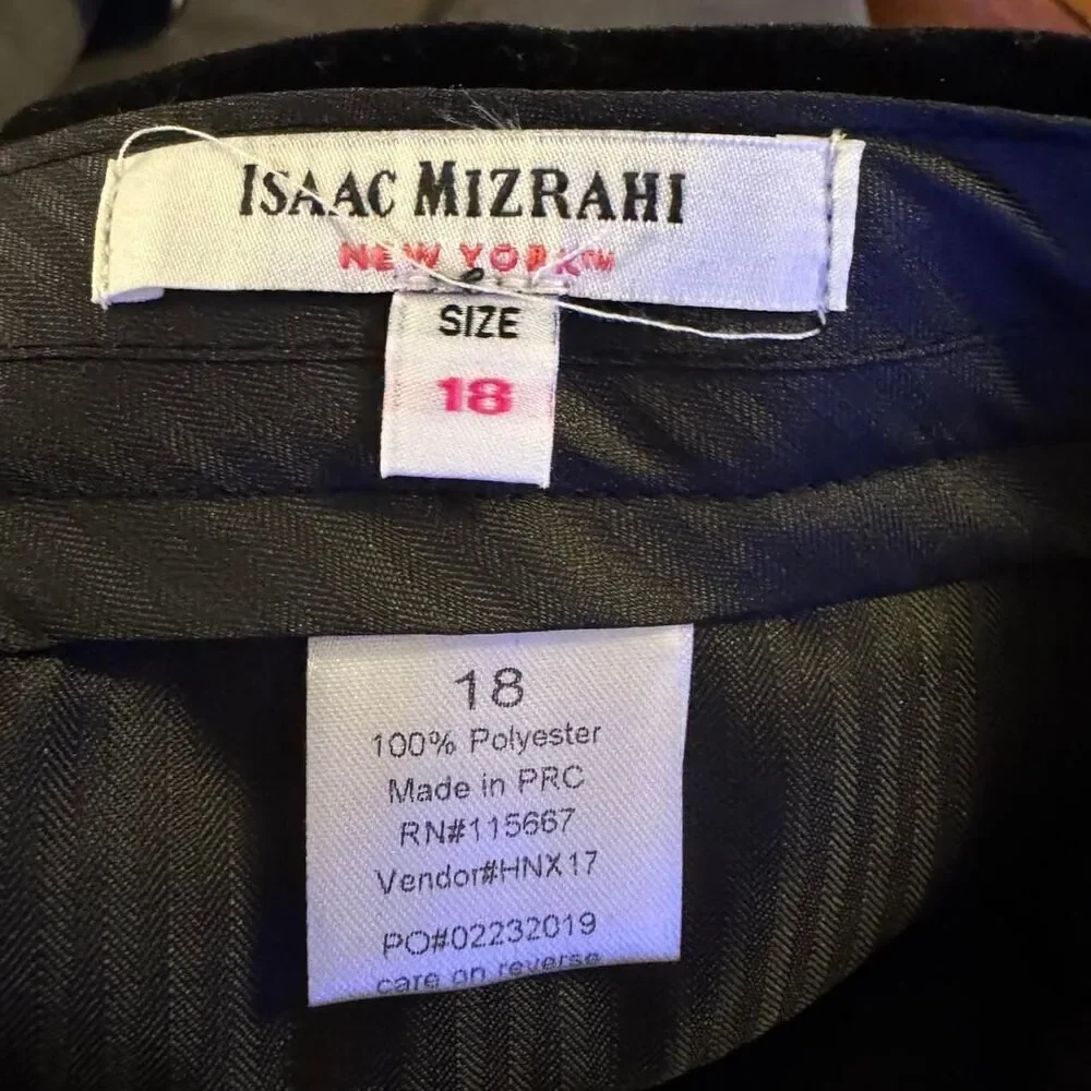 Isaac Mizrahi Boys' Slim Fit 3 Piece Velvet Suit formal holidays size 18 NWT
